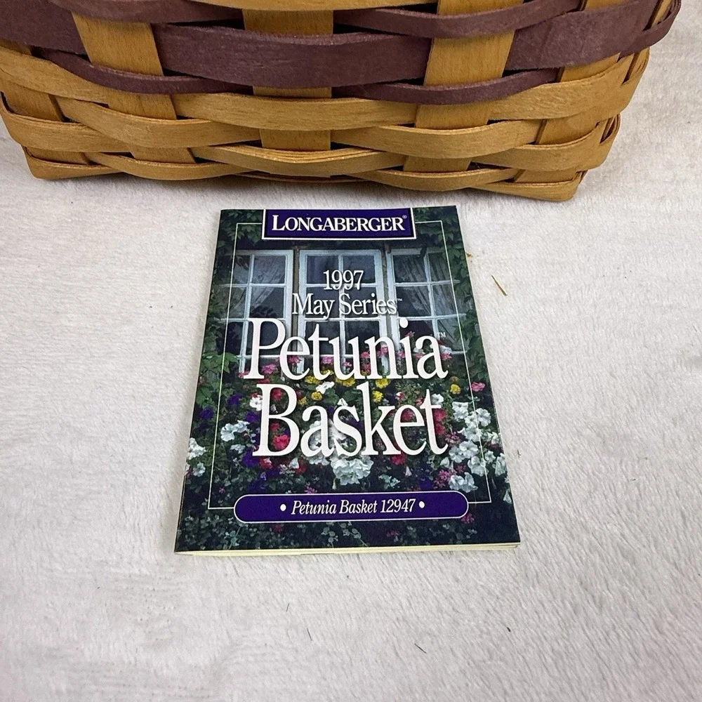 Longaberger 1997 May Series Petunia Basket Liner Protector Card 12947 Vintage